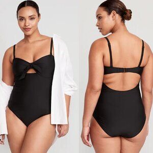 NWT Old Navy Tie-Front Keyhole Bandeau-Style One-Piece Swimsuit for Women 4X